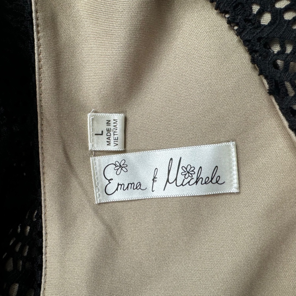 Emma & Michele Black Lined Lace Dress - Picture 9 of 10